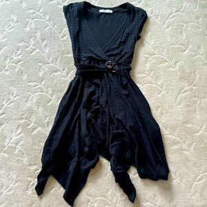 Handkerchief hem wrap dress